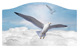 DASHELL-101-BL Journey Home Clouds Birds Blue